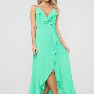 Fashion Nova Green Maxi Dress